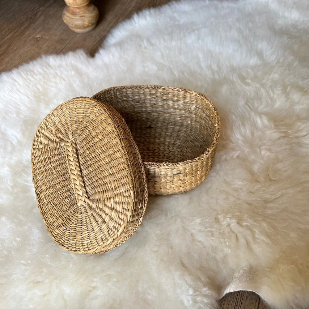 Vintage Lidded Basket